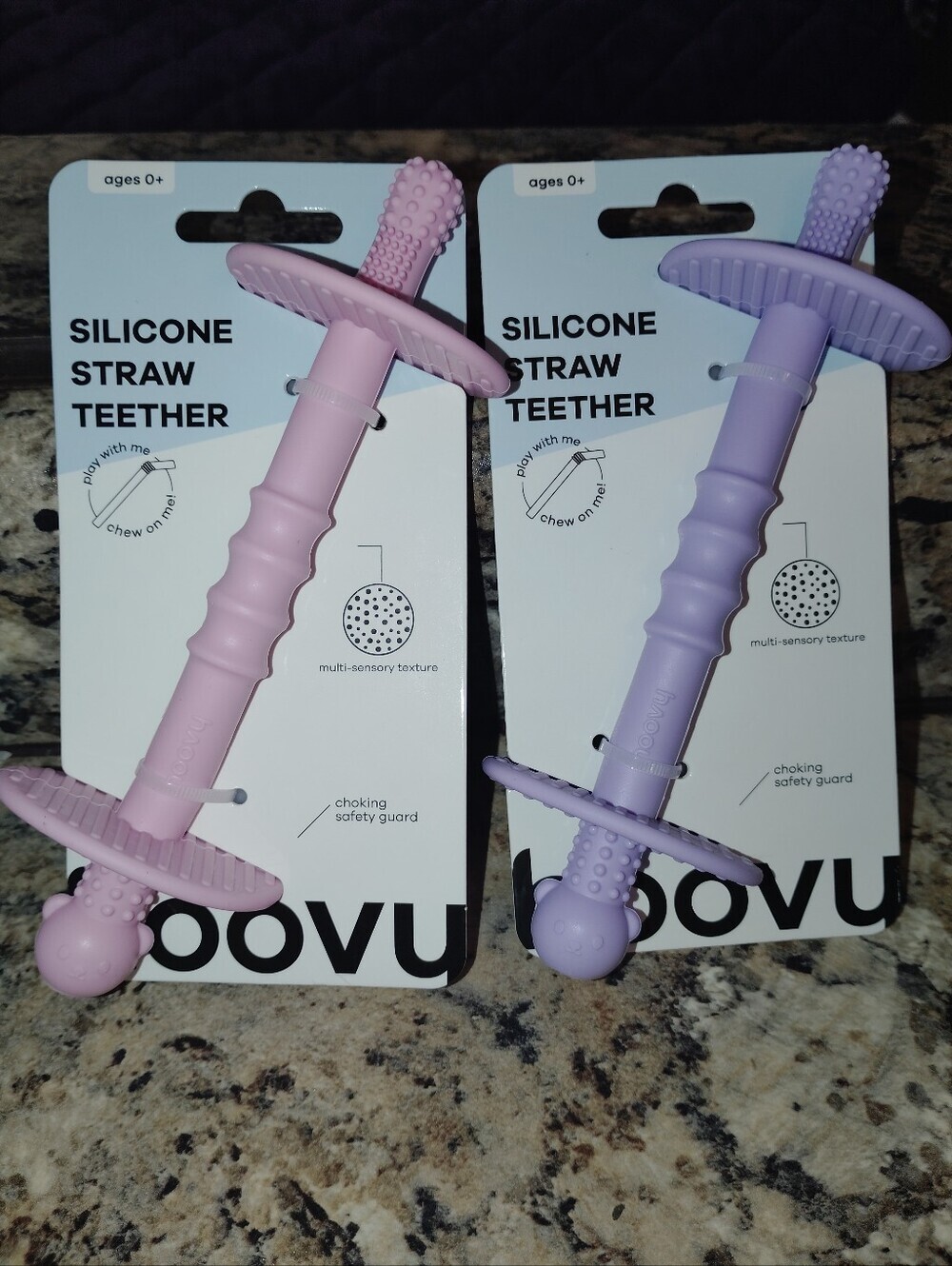 NWT Hoovy Silicone Purple And Pink Teether Ages 0+ BPA FreeNew With Tags (NWT)!